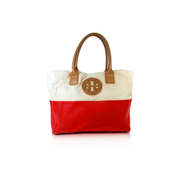 Tory Burch Bags 2 For 39 Tory Burch Tote Beige Red Canvas Small